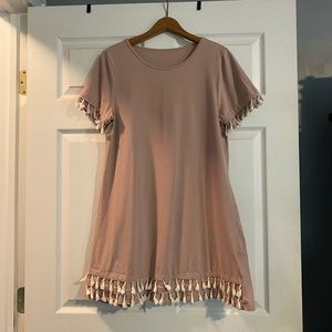 Tassel-detailed t-shirt dress